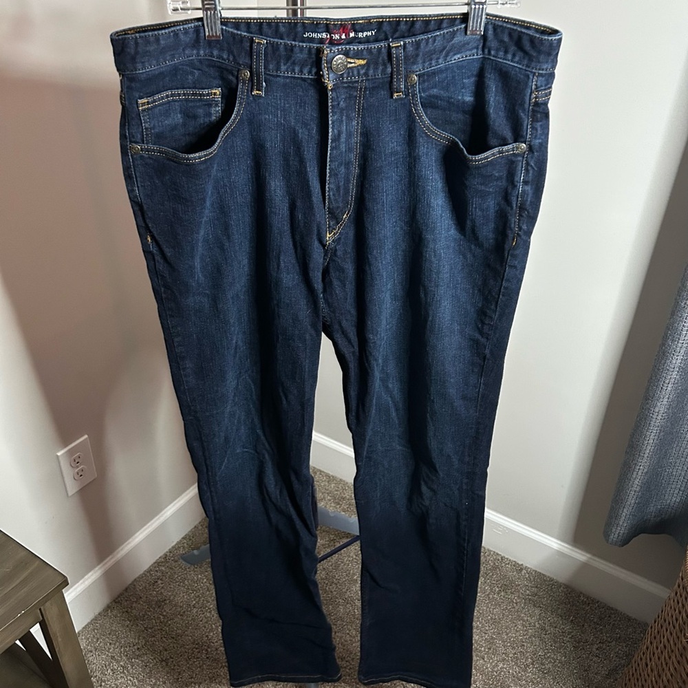 Johnston & Murphy Classic Fit Stretch Denim Jeans – Size 36x34